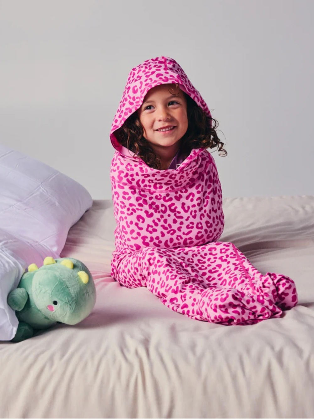 Hug Sleep Cozy Hooded Pink Leopard Kids Sleep Sack